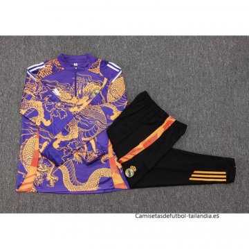 Chandal de Sudadera del Real Madrid Dragon 2024-2025 Purpura