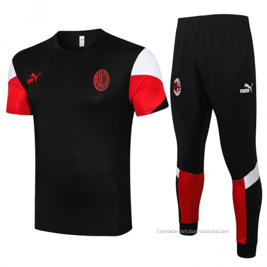 Chandal del AC Milan Manga Corta 2021-2022 Negro - Haga un click en la imagen para cerrar