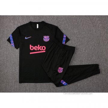 Chandal del Barcelona Manga Corta 2021-2022 Negro