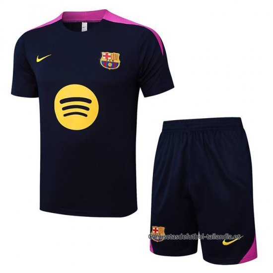 Chandal del Barcelona Manga Corta 2025-2026 Negro Purpura - Pantalon Corto - Haga un click en la imagen para cerrar