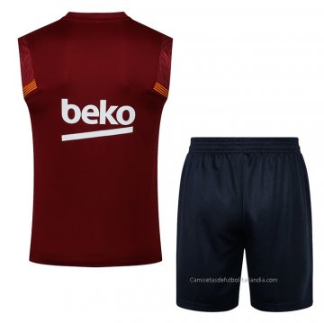 Chandal del Barcelona Sin Mangas 2021-2022 Rojo