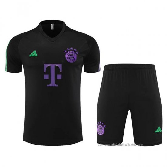 Chandal del Bayern Munich Manga Corta 2023-2024 Negro - Pantalon Corto - Haga un click en la imagen para cerrar