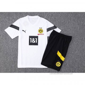 Chandal del Borussia Dortmund Manga Corta 2022-2023 Blanco - Pantalon Corto