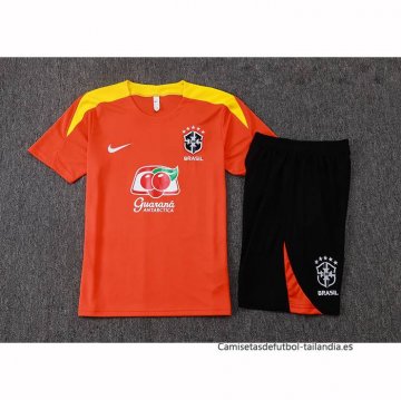 Chandal del Brasil Manga Corta 2025-2026 Naranja - Pantalon Corto