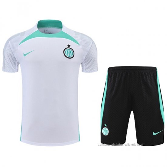 Chandal del Inter Milan Manga Corta 2022-2023 Blanco - Pantalon Corto - Haga un click en la imagen para cerrar
