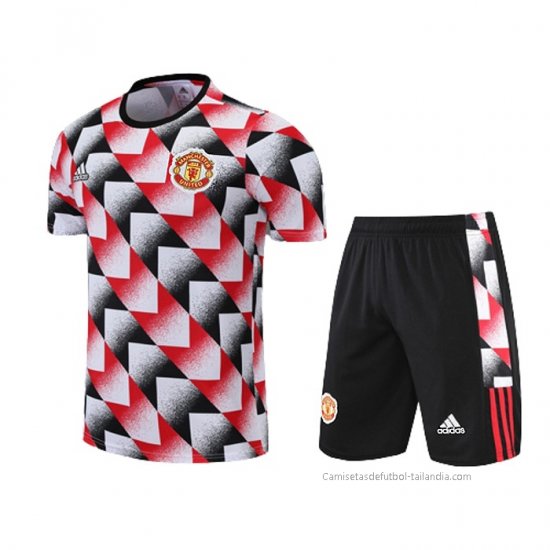 Chandal del Manchester United Manga Corta 2022-2023 Negro y Rojo - Pantalon Corto - Haga un click en la imagen para cerrar
