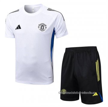 Chandal del Manchester United Manga Corta 2025-2026 Blanco - Pantalon Corto Chandal del Manchester United Manga Corta 2025-2026 Blanco - Pantalon Corto