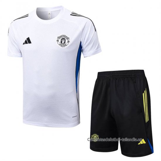 Chandal del Manchester United Manga Corta 2025-2026 Blanco - Pantalon Corto - Haga un click en la imagen para cerrar