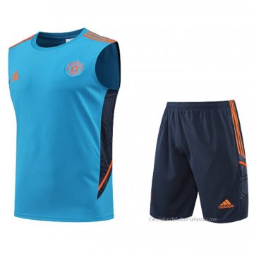 Chandal del Manchester United Sin Mangas 2022-2023 Azul Chandal del Manchester United Sin Mangas 2022-2023 Azul