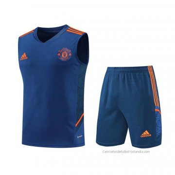 Chandal del Manchester United Sin Mangas 2022-2023 Azul Oscuro Chandal del Manchester United Sin Mangas 2022-2023 Azul Oscuro