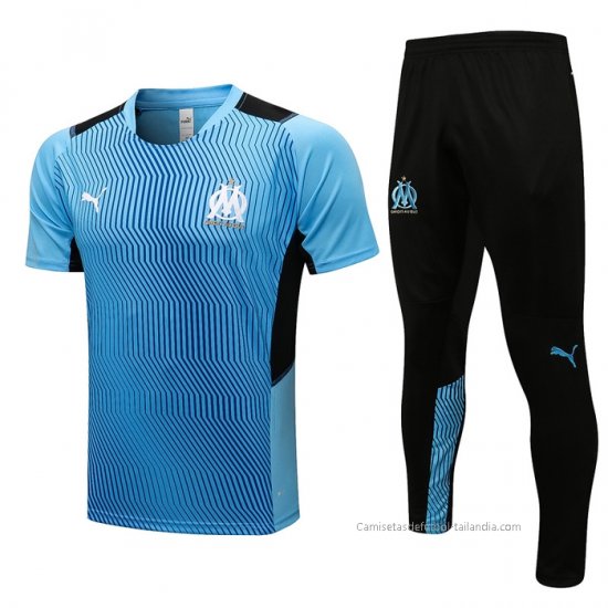 Chandal del Olympique Marsella Manga Corta 2021-2022 Azul - Haga un click en la imagen para cerrar