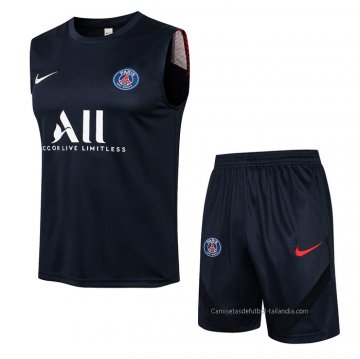 Chandal del Paris Saint-Germain Sin Mangas 2021-2022 Azul Chandal del Paris Saint-Germain Sin Mangas 2021-2022 Azul
