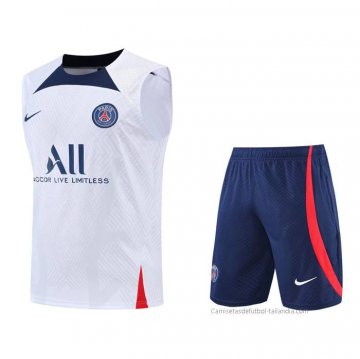 Chandal del Paris Saint-Germain Sin Mangas 2022-2023 Blanco Chandal del Paris Saint-Germain Sin Mangas 2022-2023 Blanco