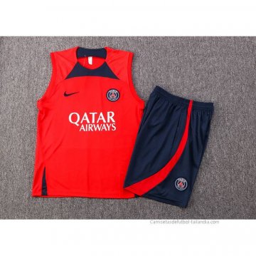 Chandal del Paris Saint-Germain Sin Mangas 2022-2023 Rojo