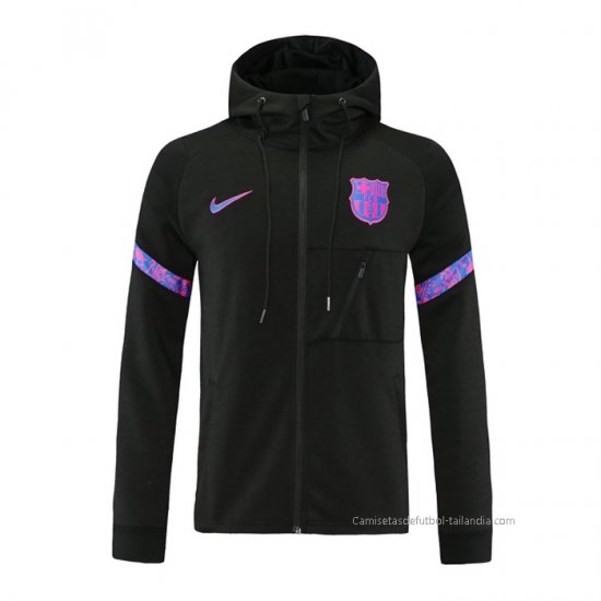 Chaqueta con Capucha del Barcelona 2021-2022 Negro - Haga un click en la imagen para cerrar