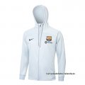 Chaqueta con Capucha del Barcelona 2023-2024 Blanco