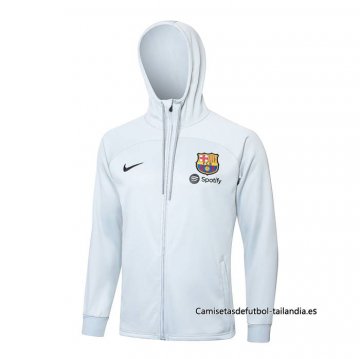 Chaqueta con Capucha del Barcelona 2023-2024 Blanco