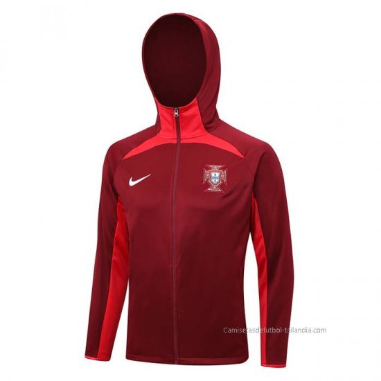 Chaqueta con Capucha del Portugal 2023-2024 Rojo - Haga un click en la imagen para cerrar