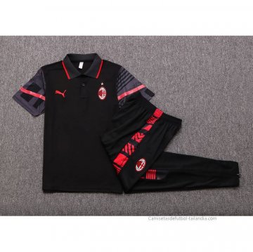 Conjunto Polo del AC Milan 2022-2023 Negro