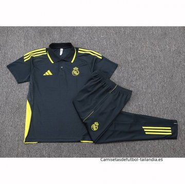Conjunto Polo del Real Madrid 2025-2026 Gris Oscuro