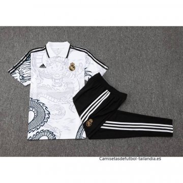 Conjunto Polo del Real Madrid Dragon 2024-2025 Blanco