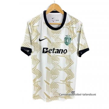 Tailandia Camiseta Sporting Special 2025-2026 Blanco Amarillo Tailandia Camiseta Sporting Special 2025-2026 Blanco Amarillo