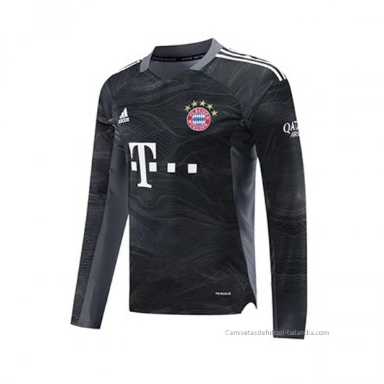 Camiseta Bayern Munich Portero Manga Larga 2021-2022 Negro - Haga un click en la imagen para cerrar