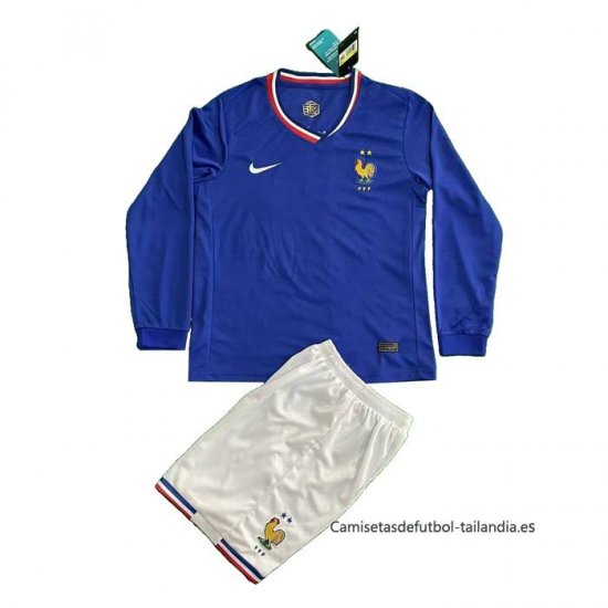 1ª Camiseta Francia Manga Larga Nino 2024 - Haga un click en la imagen para cerrar