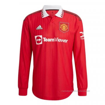 1ª Camiseta Manchester United Authentic Manga Larga 2022-2023 1ª Camiseta Manchester United Authentic Manga Larga 2022-2023