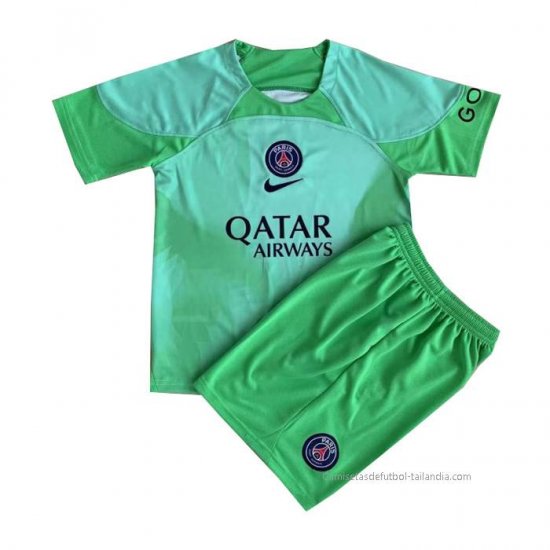 Camiseta Paris Saint-Germain Portero Nino 2022-2023 Verde - Haga un click en la imagen para cerrar
