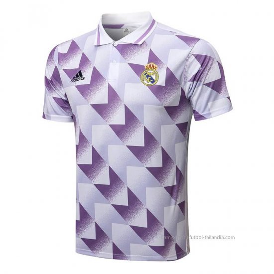 Camiseta Polo del Real Madrid 2022-2023 Blanco y Purpura - Haga un click en la imagen para cerrar