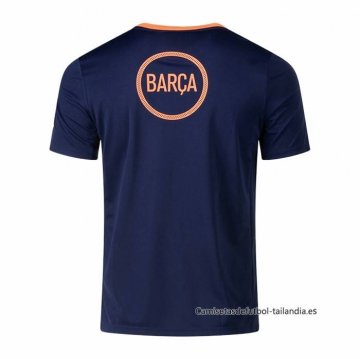 Camiseta Pre Partido del Barcelona 2025-2026 Azul Naranja