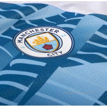 Camiseta Pre Partido del Manchester City 2023 Azul