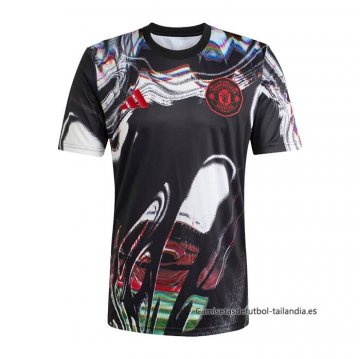 Camiseta Pre Partido del Manchester United 2025-2026 Negro Blanco Camiseta Pre Partido del Manchester United 2025-2026 Negro Blanco