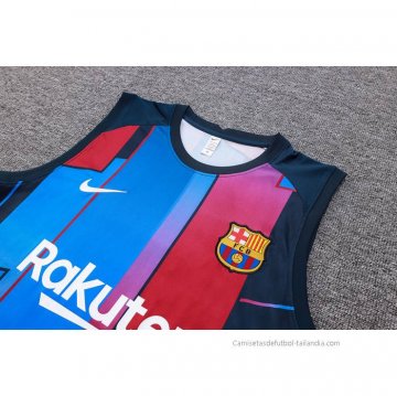 Camiseta de Entrenamiento Barcelona Sin Mangas 2023-2024 Azul y Rojo