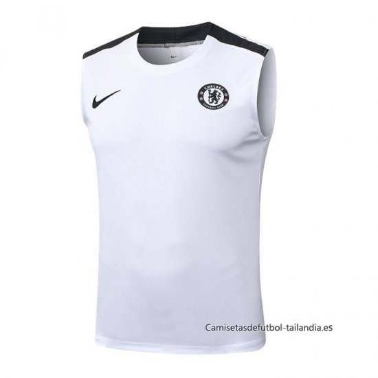 Camiseta de Entrenamiento Chelsea Sin Mangas 2025-2026 Blanco - Haga un click en la imagen para cerrar