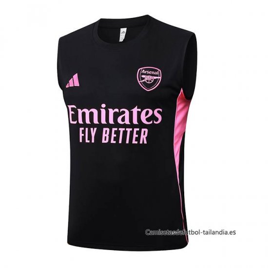 Camiseta de Entrenamiento Inter Miami Sin Mangas 2025-2026 Negro Rosa - Haga un click en la imagen para cerrar