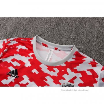 Camiseta de Entrenamiento Manchester United 2021-2022 Rojo y Blanco
