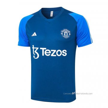 Camiseta de Entrenamiento Manchester United 2023-2024 Azul Camiseta de Entrenamiento Manchester United 2023-2024 Azul