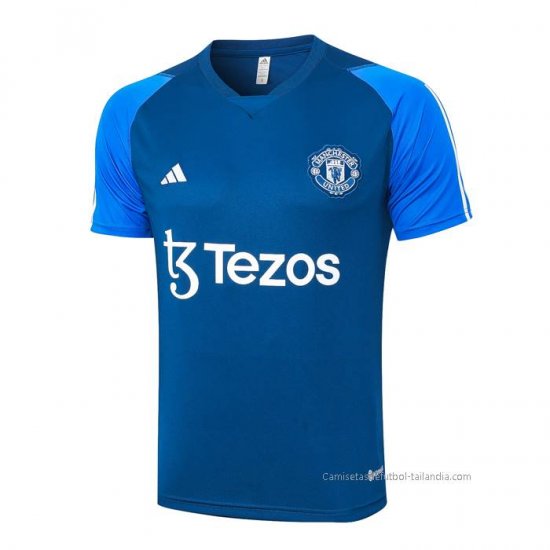 Camiseta de Entrenamiento Manchester United 2023-2024 Azul - Haga un click en la imagen para cerrar