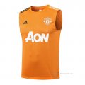 Camiseta de Entrenamiento Manchester United Sin Mangas 2021-2022 Naranja