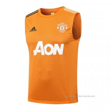 Camiseta de Entrenamiento Manchester United Sin Mangas 2021-2022 Naranja Camiseta de Entrenamiento Manchester United Sin Mangas 2021-2022 Naranja