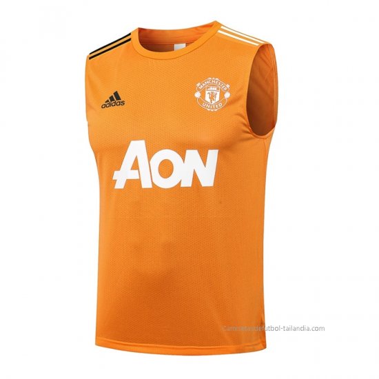 Camiseta de Entrenamiento Manchester United Sin Mangas 2021-2022 Naranja - Haga un click en la imagen para cerrar