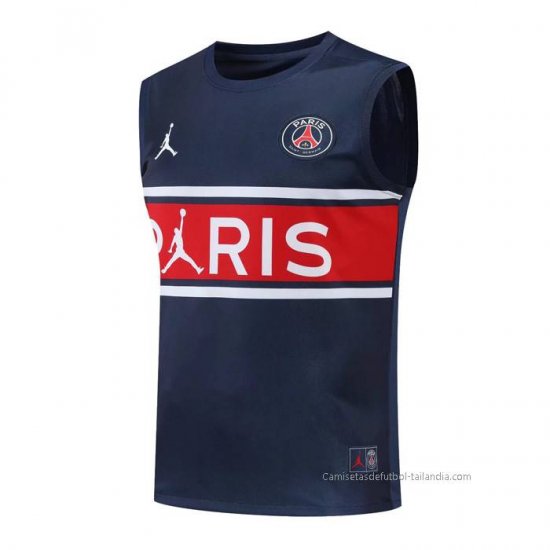 Camiseta de Entrenamiento Paris Saint-Germain Sin Mangas 2022-2023 Azul y Rojo - Haga un click en la imagen para cerrar