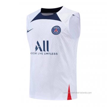 Camiseta de Entrenamiento Paris Saint-Germain Sin Mangas 2022-2023 Blanco Camiseta de Entrenamiento Paris Saint-Germain Sin Mangas 2022-2023 Blanco