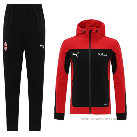 Chandal con Capucha del AC Milan 2021 Rojo - Haga un click en la imagen para cerrar