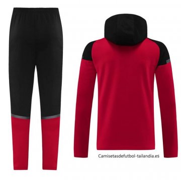 Chandal con Capucha del AC Milan 2024-2025 Rojo