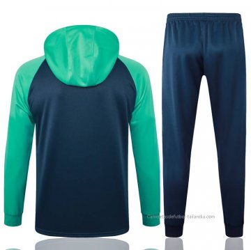 Chandal con Capucha del Barcelona Nino 2023-2024 Azul y Verde