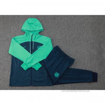 Chandal con Capucha del Barcelona Nino 2023-2024 Azul y Verde