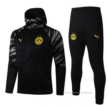 Chandal con Capucha del Borussia Dortmund 2021 Negro Chandal con Capucha del Borussia Dortmund 2021 Negro